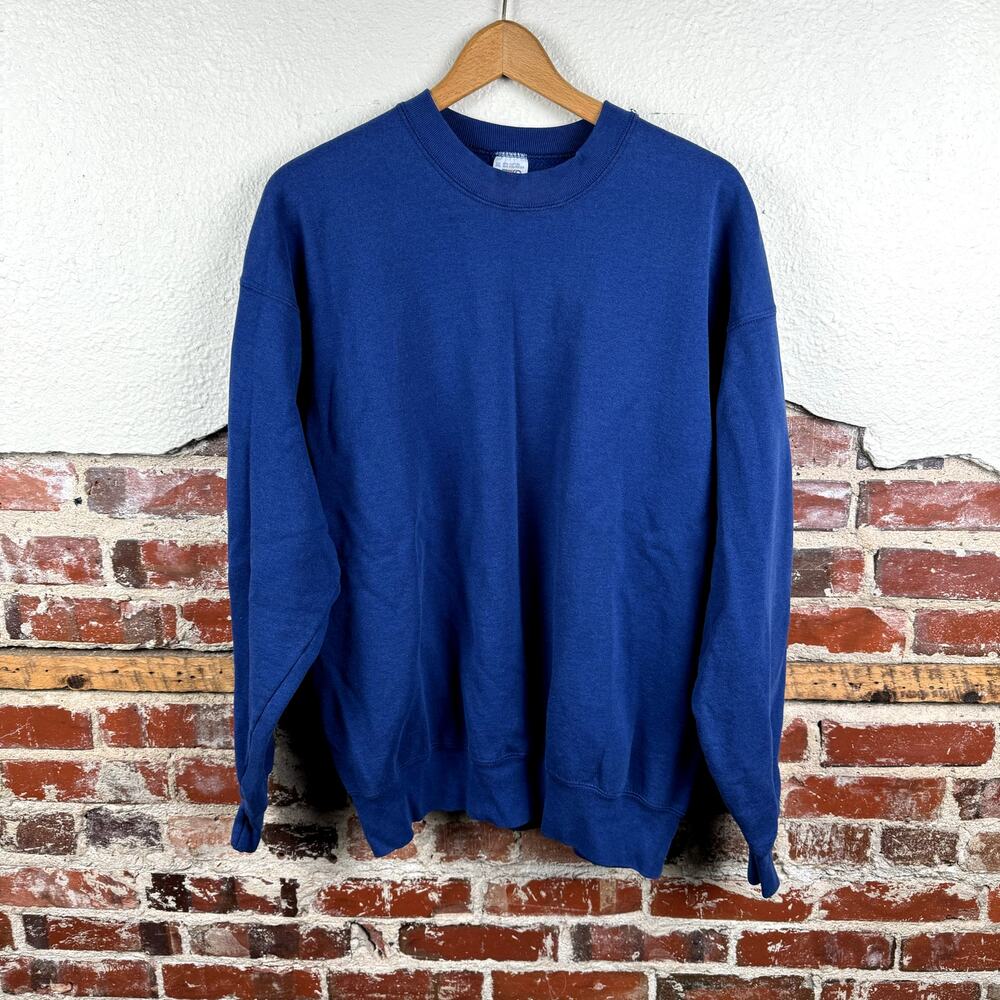 Vintage BVD Sweatshirt Size XXXL Blue Fleece Crewneck Pullover Athletic USA 90s